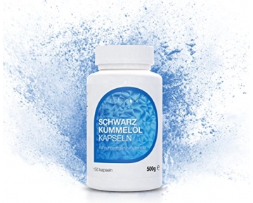 Natrea Schwarzkümmelöl Kapseln | 150 Kapseln ✅ 500mg reines, qualitativ hochwertiges und reichhaltiges Schwarzkümmelöl ✅ täglich mühlenfrisch aus 1. Pressung ✅